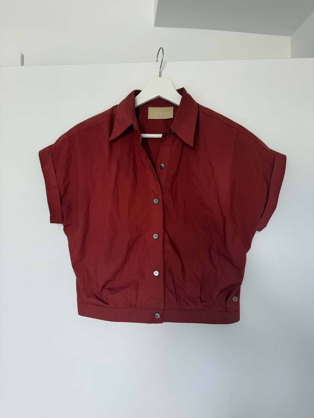 Vélez Artisan Short Sleeve Button Down Shirt Red Size S